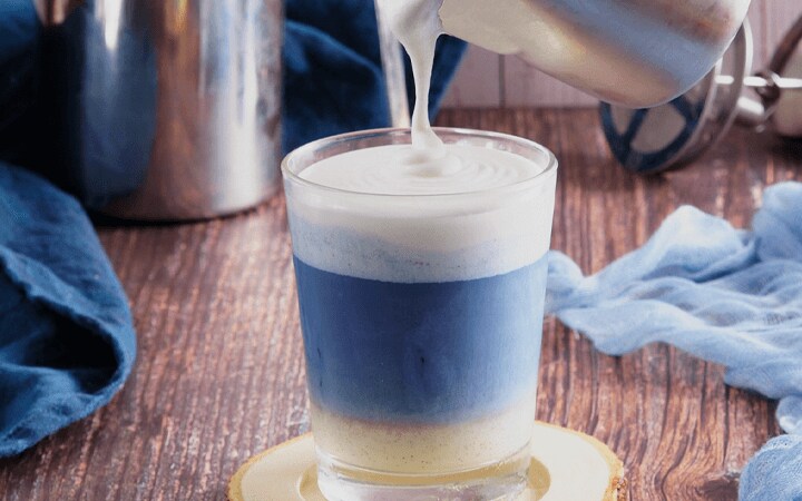 Butterfly Pea Latte Coconut Cream Foam